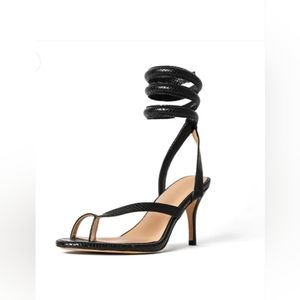 NWOT Cult of Coquette Medusa Black Vegan Snake Thong Heels 11M